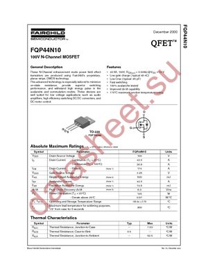 FQP44N10 datasheet  